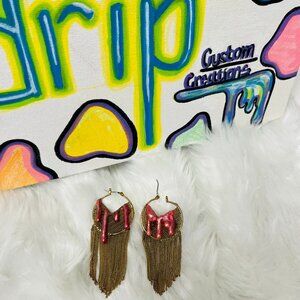 Liquid Gold Fringe Earrings by Drip Creations